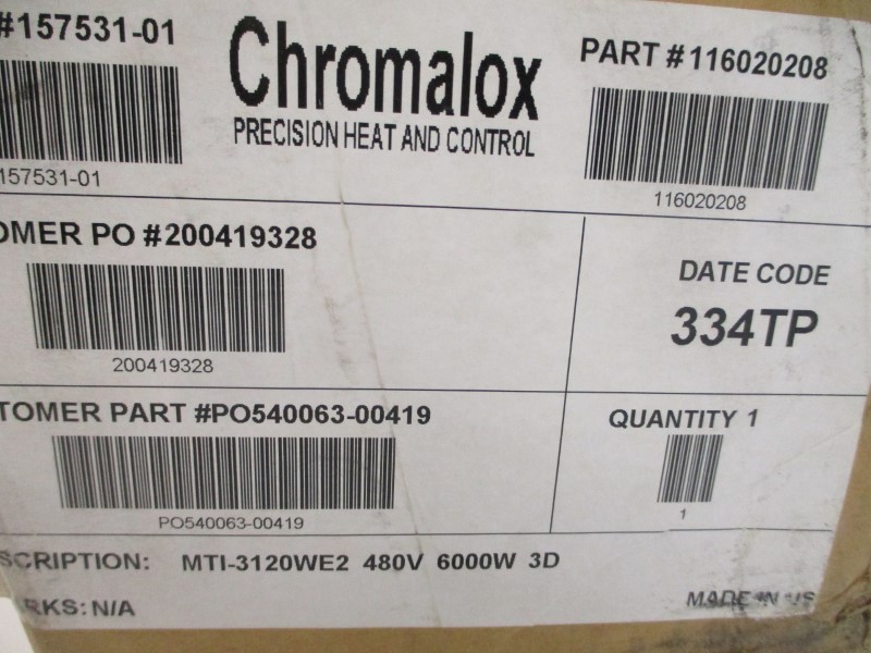 CHROMALOX MTI-3120WE2 156-116020-208 480V NSMP