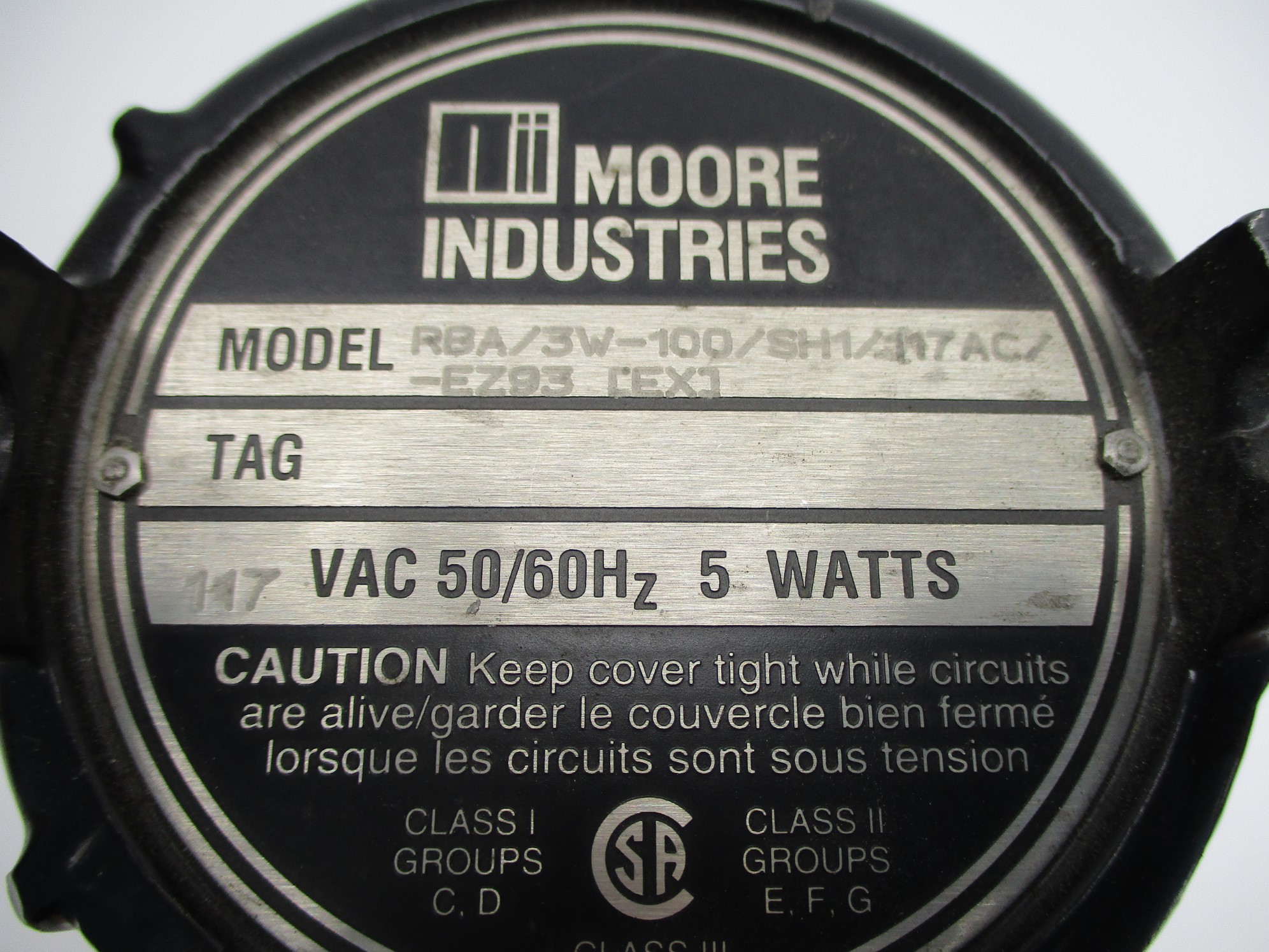 MOORE INDUSTRIES RBA/3W-100/SH1/117AC/EZ93[EX] NSNP