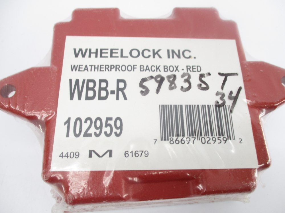 WHEELOCK RED WEATHERPROOF BACKBOX WBB-R 102959 NIB 