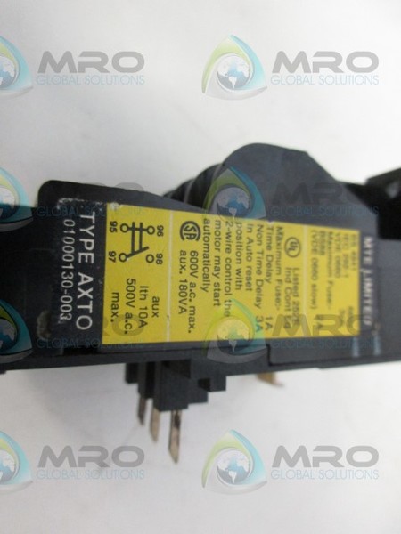 MTE AXTO 01.00130-007 Overload Relay 2.4-3.5A 