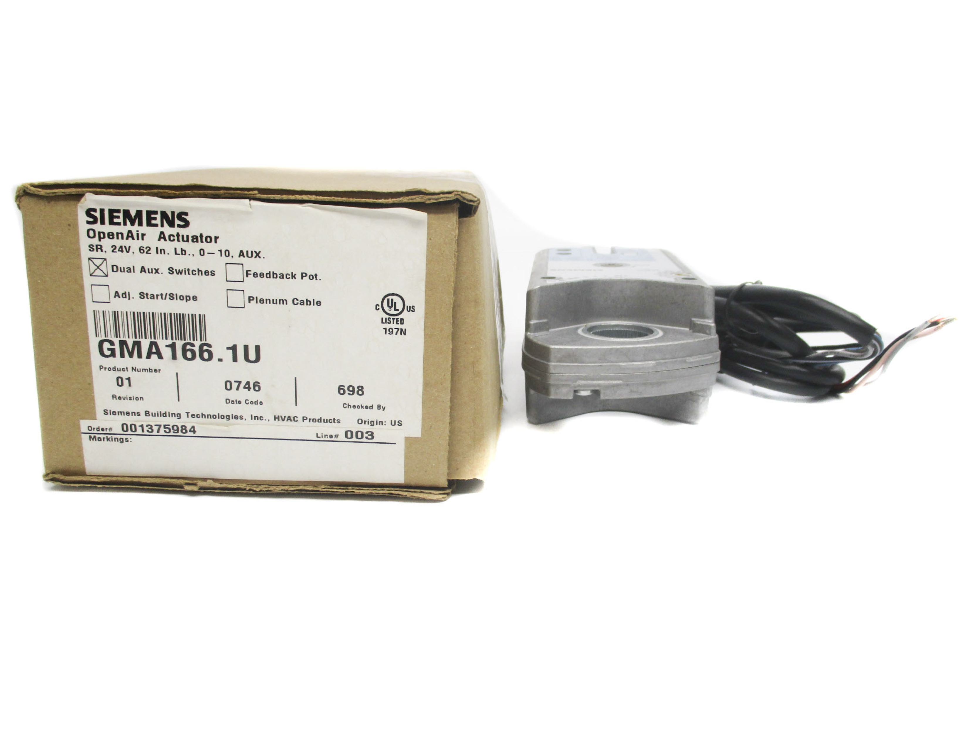 SIEMENS GMA166.1U NSMP