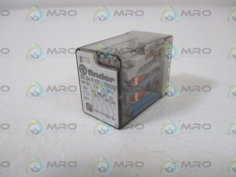 Finder Relais Spule 24V DC 55.34.9.024.0090 4 Wechsler mit Relaissockel 94.84.30 